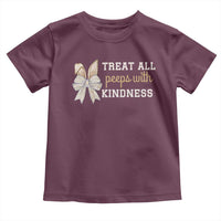 Bunny Coquette Ears Easter Teachers Toddler T Shirt Treat All Peeps With Kindness