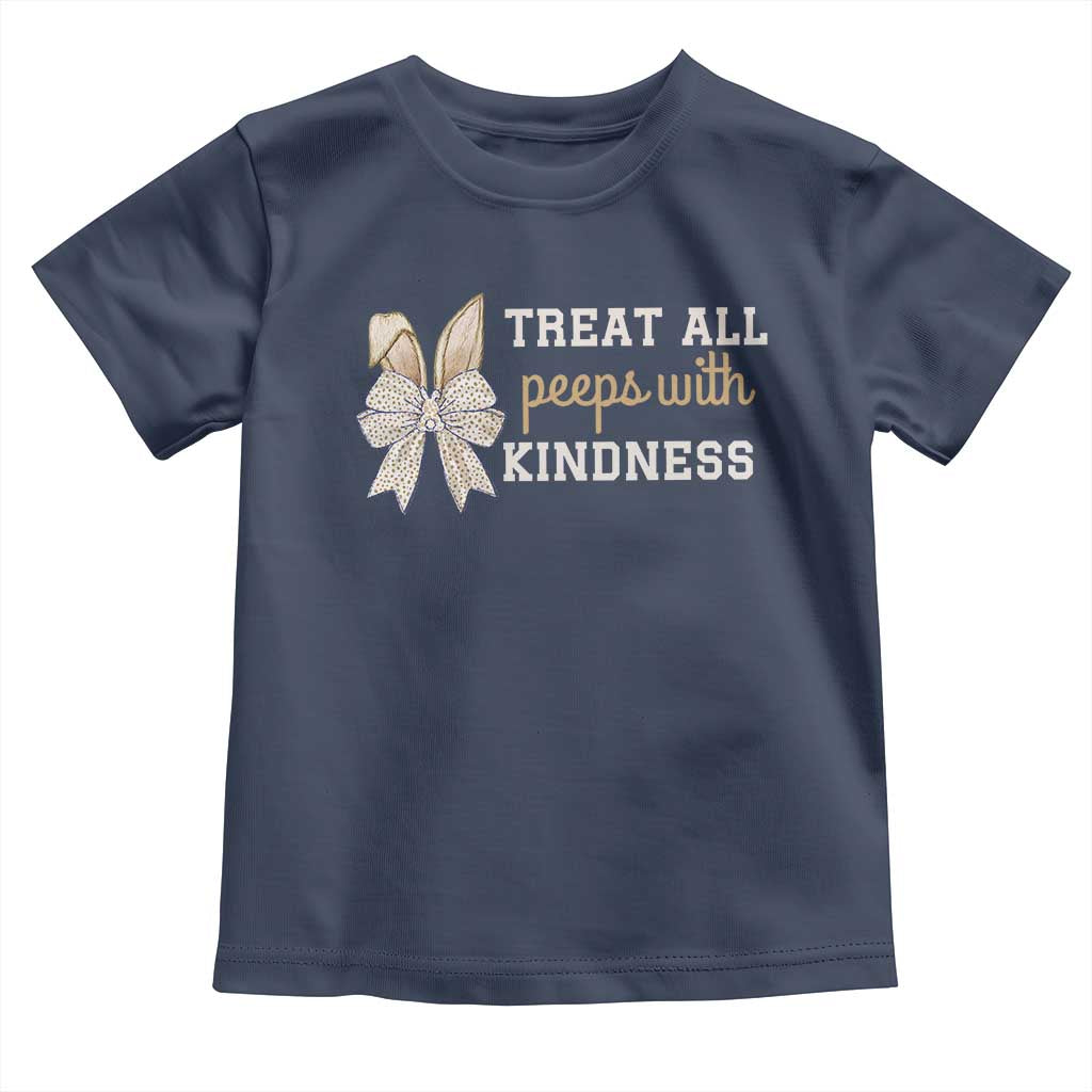 Bunny Coquette Ears Easter Teachers Toddler T Shirt Treat All Peeps With Kindness