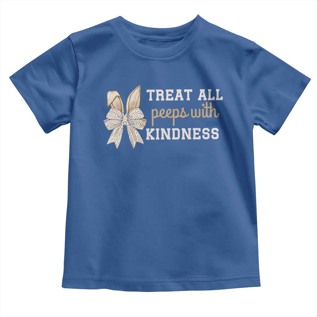 Bunny Coquette Ears Easter Teachers Toddler T Shirt Treat All Peeps With Kindness