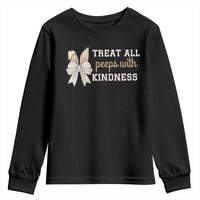 Bunny Coquette Ears Easter Teachers Youth Sweatshirt Treat All Peeps With Kindness