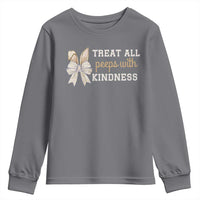 Bunny Coquette Ears Easter Teachers Youth Sweatshirt Treat All Peeps With Kindness