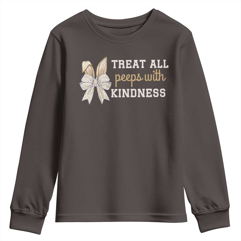 Bunny Coquette Ears Easter Teachers Youth Sweatshirt Treat All Peeps With Kindness