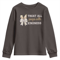 Bunny Coquette Ears Easter Teachers Youth Sweatshirt Treat All Peeps With Kindness