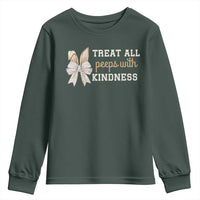 Bunny Coquette Ears Easter Teachers Youth Sweatshirt Treat All Peeps With Kindness