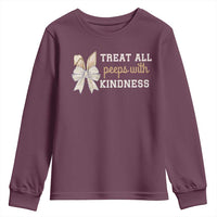 Bunny Coquette Ears Easter Teachers Youth Sweatshirt Treat All Peeps With Kindness