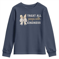 Bunny Coquette Ears Easter Teachers Youth Sweatshirt Treat All Peeps With Kindness