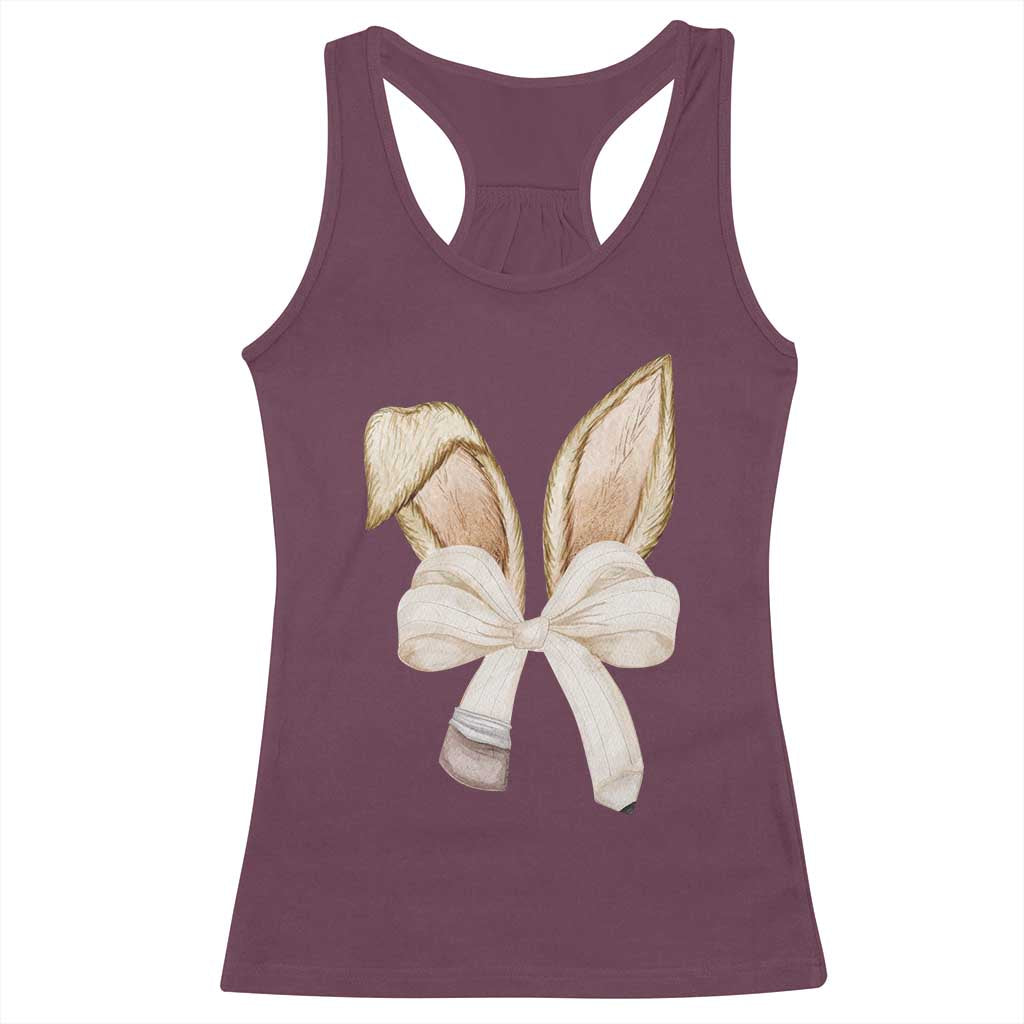 Easter Teachers Bunny Coquette Ears Racerback Tank Top