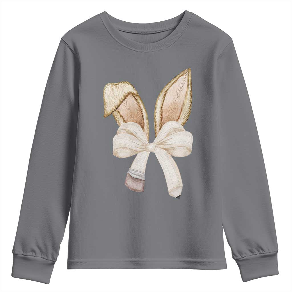 Easter Teachers Bunny Coquette Ears Youth Sweatshirt