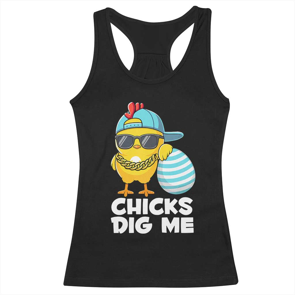 Funny Easter Racerback Tank Top Chicks Dig Me