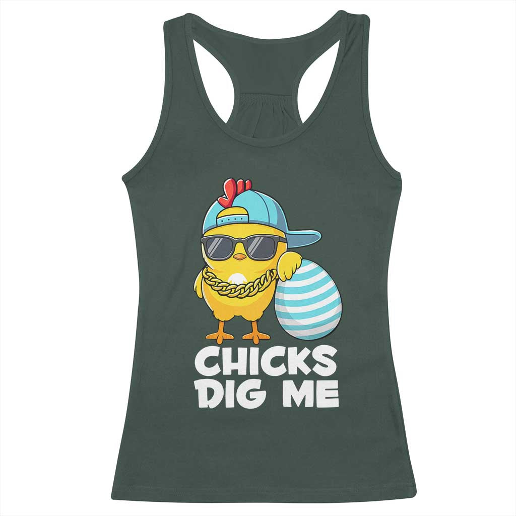 Funny Easter Racerback Tank Top Chicks Dig Me