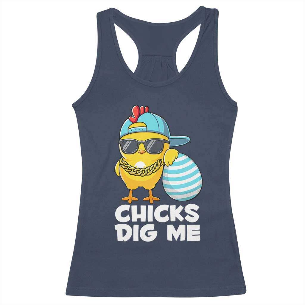 Funny Easter Racerback Tank Top Chicks Dig Me
