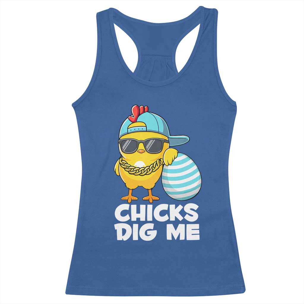 Funny Easter Racerback Tank Top Chicks Dig Me