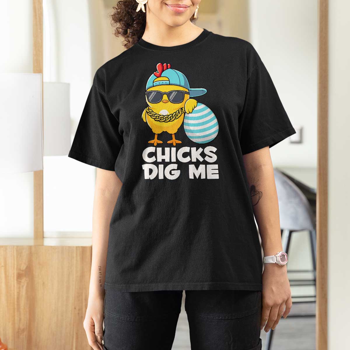 Funny Easter T Shirt For Women Chicks Dig Me