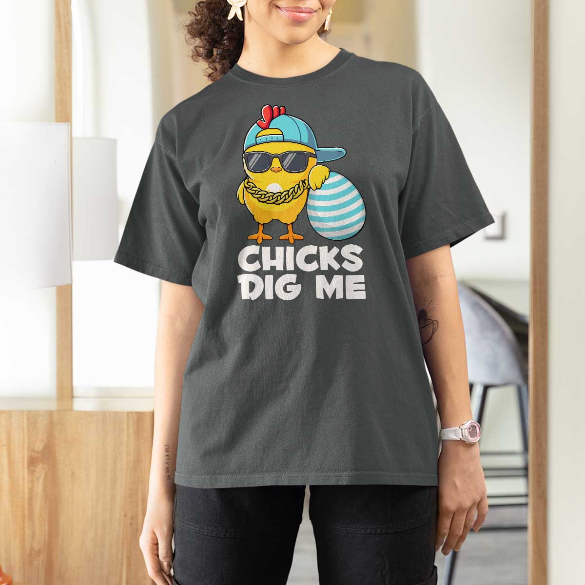 Funny Easter T Shirt For Women Chicks Dig Me