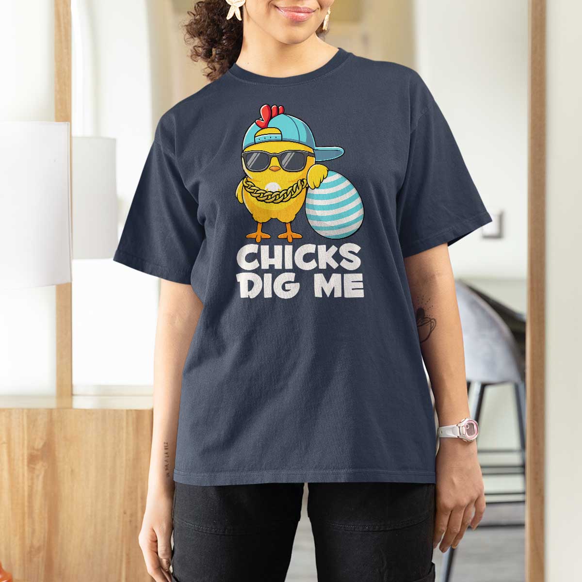 Funny Easter T Shirt For Women Chicks Dig Me