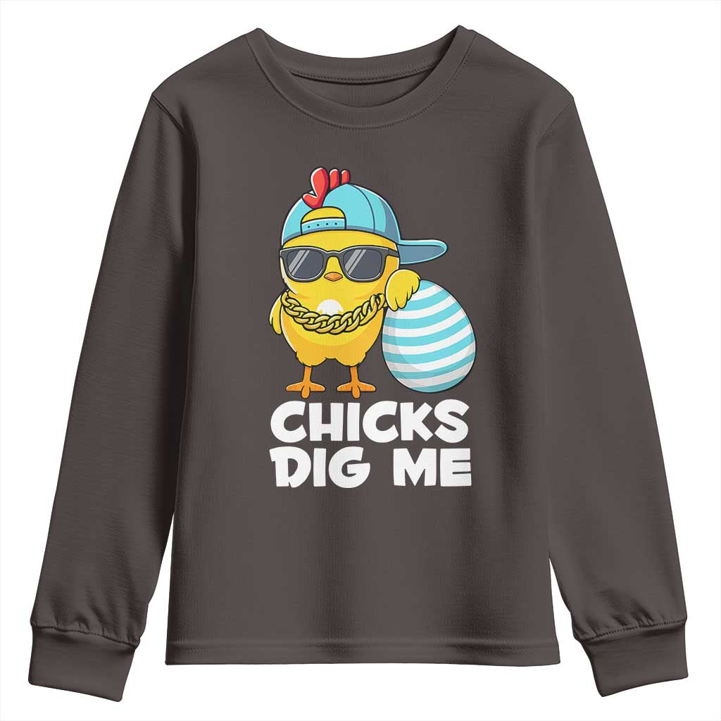 Funny Easter Youth Sweatshirt Chicks Dig Me