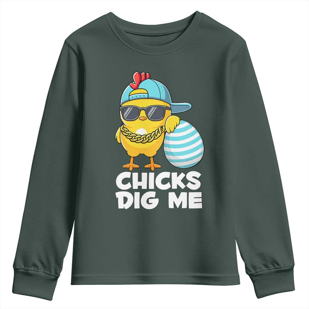 Funny Easter Youth Sweatshirt Chicks Dig Me