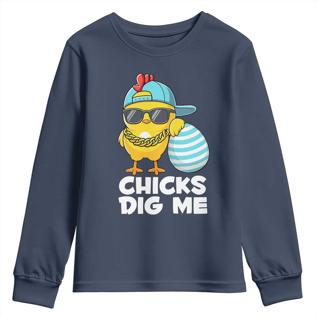 Funny Easter Youth Sweatshirt Chicks Dig Me