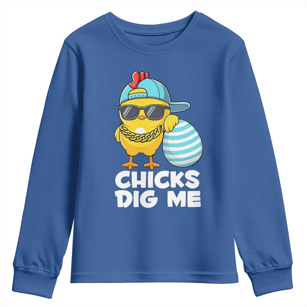 Funny Easter Youth Sweatshirt Chicks Dig Me