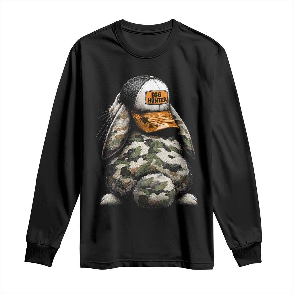 Camo Easter Bunny Long Sleeve Shirt Egg Hunter Kids