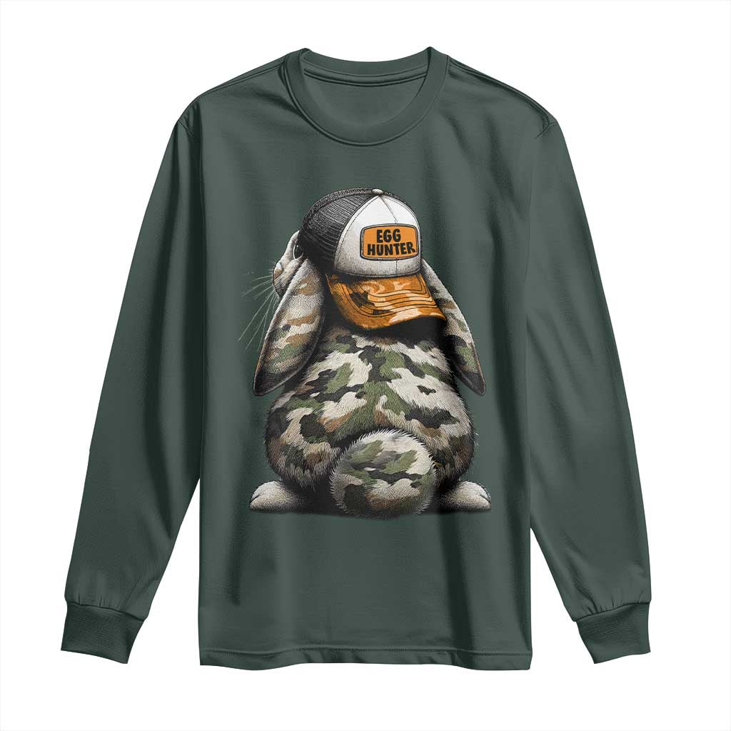 Camo Easter Bunny Long Sleeve Shirt Egg Hunter Kids