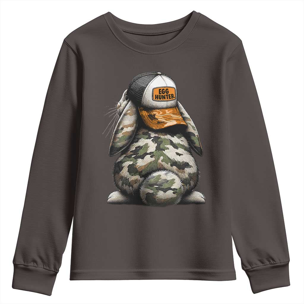Camo Easter Bunny Youth Sweatshirt Egg Hunter Kids