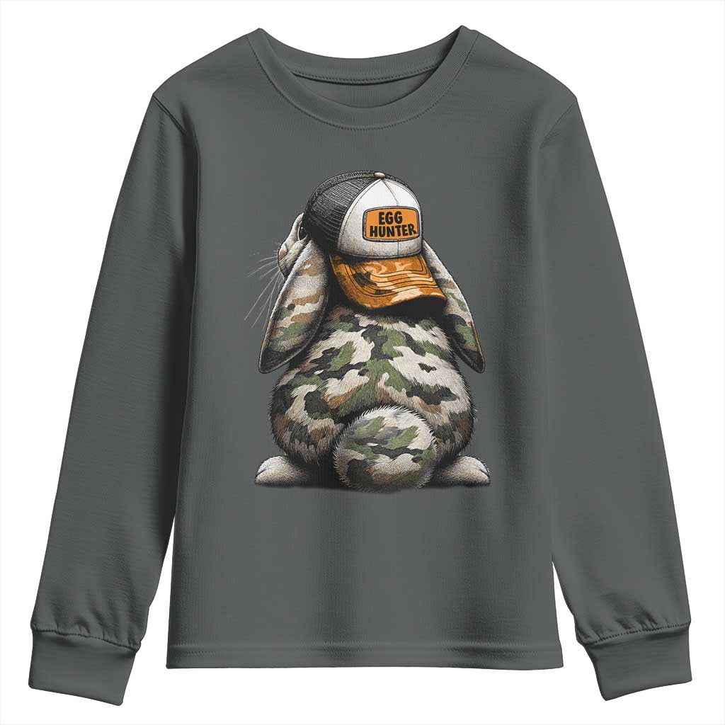 Camo Easter Bunny Youth Sweatshirt Egg Hunter Kids
