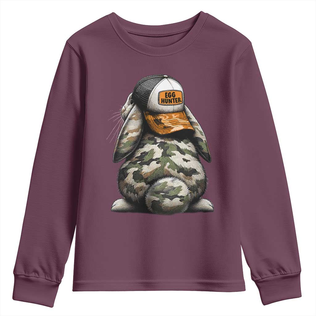 Camo Easter Bunny Youth Sweatshirt Egg Hunter Kids