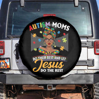 Afro Autism Mom Spare Tire Cover African American Autistic Black Mama Religious Cross