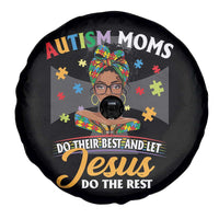 Afro Autism Mom Spare Tire Cover African American Autistic Black Mama Religious Cross