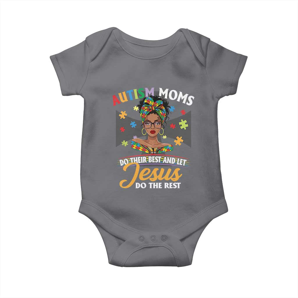 Afro Autism Mom Baby Onesie African American Autistic Black Mama Religious Cross
