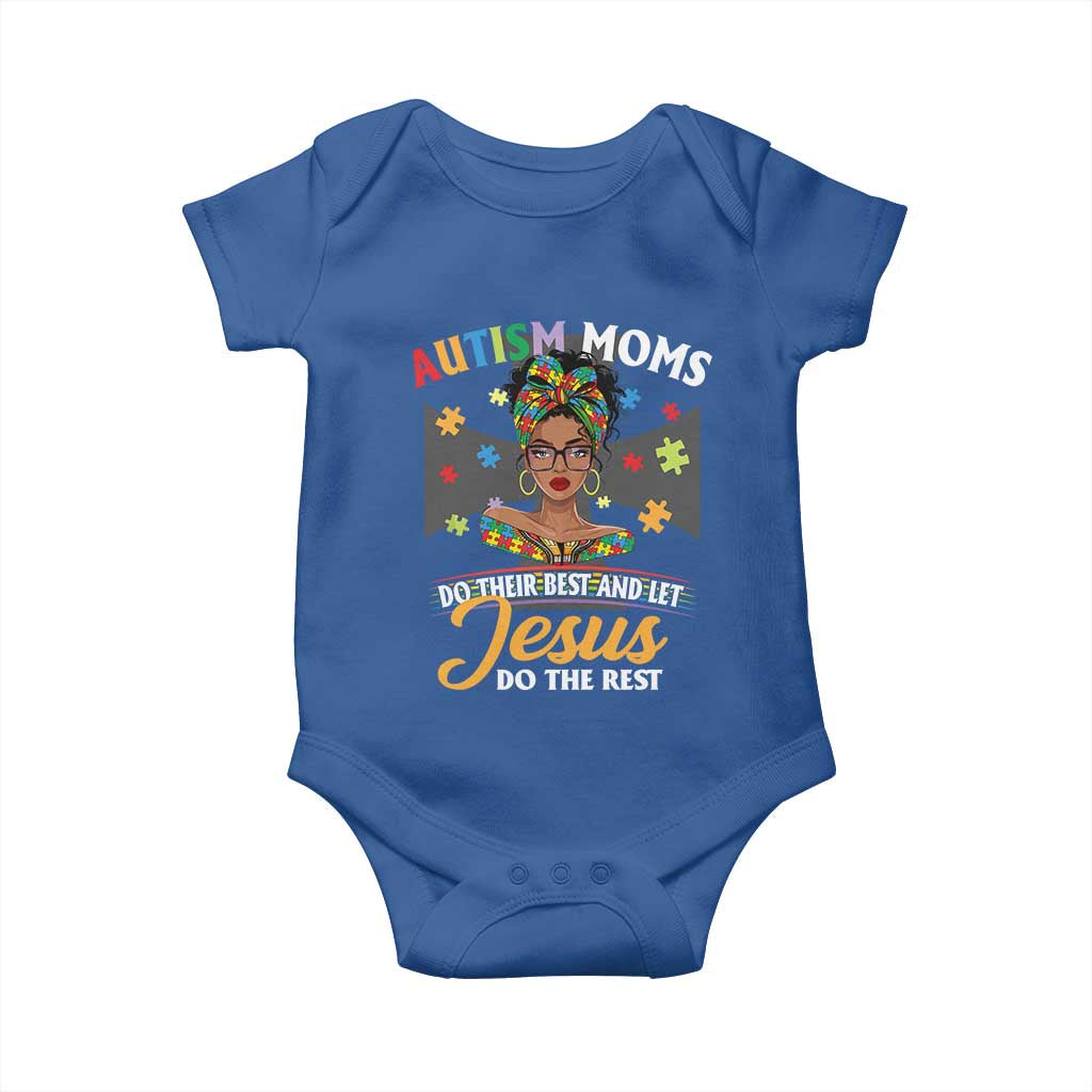 Afro Autism Mom Baby Onesie African American Autistic Black Mama Religious Cross