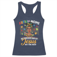 Afro Autism Mom Racerback Tank Top African American Autistic Black Mama Religious Cross