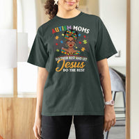Afro Autism Mom T Shirt For Women African American Autistic Black Mama Religious Cross