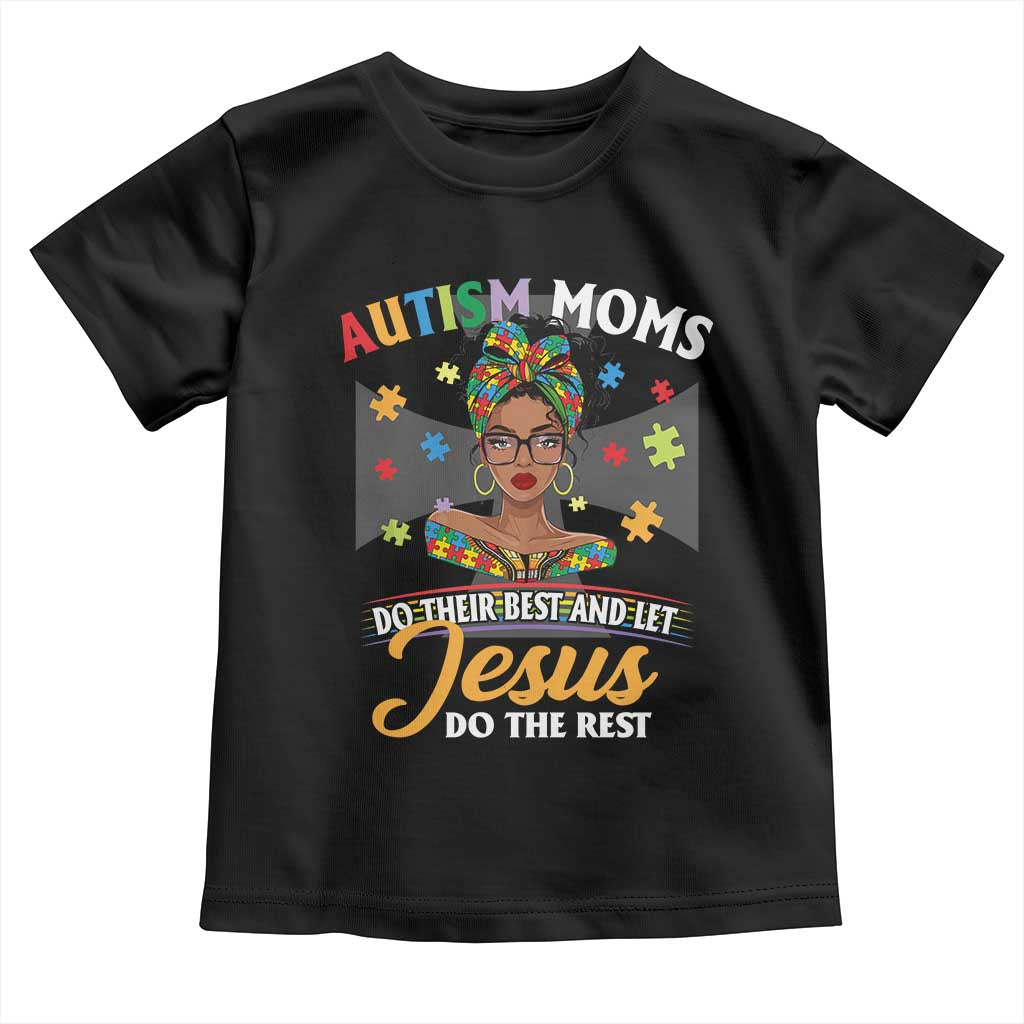 Afro Autism Mom Toddler T Shirt African American Autistic Black Mama Religious Cross