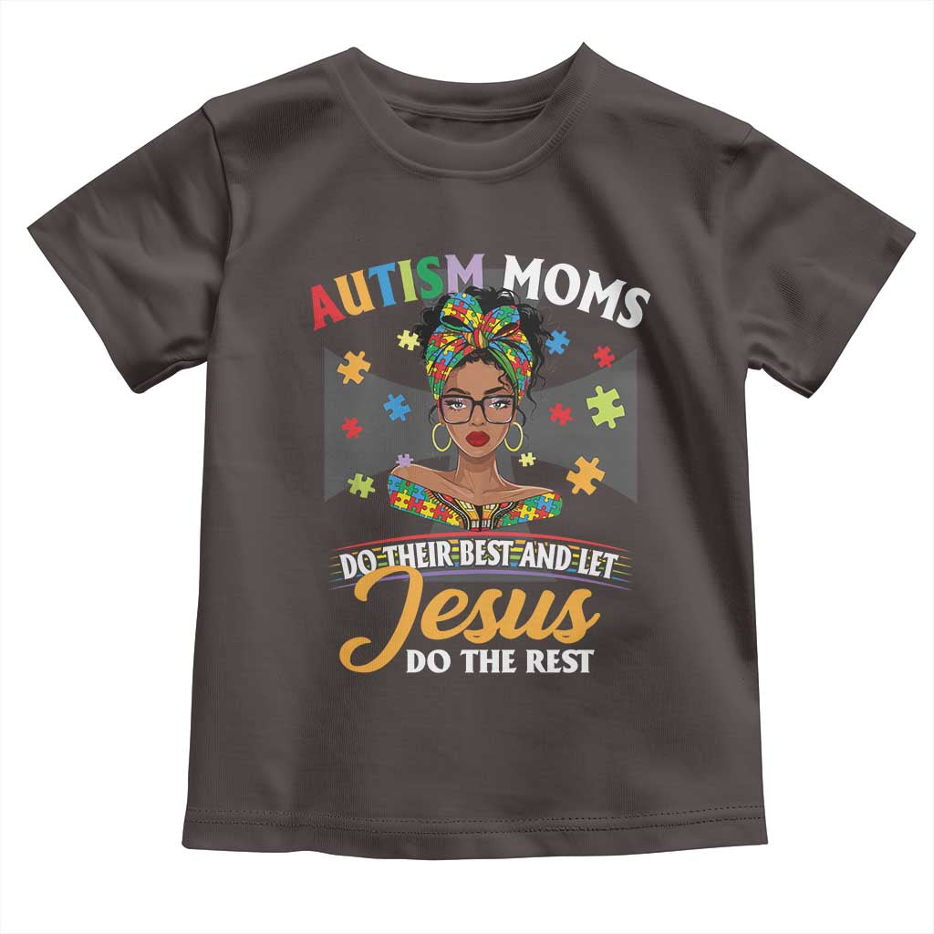 Afro Autism Mom Toddler T Shirt African American Autistic Black Mama Religious Cross