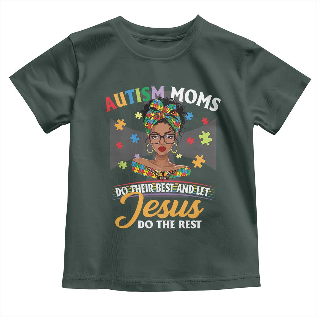Afro Autism Mom Toddler T Shirt African American Autistic Black Mama Religious Cross