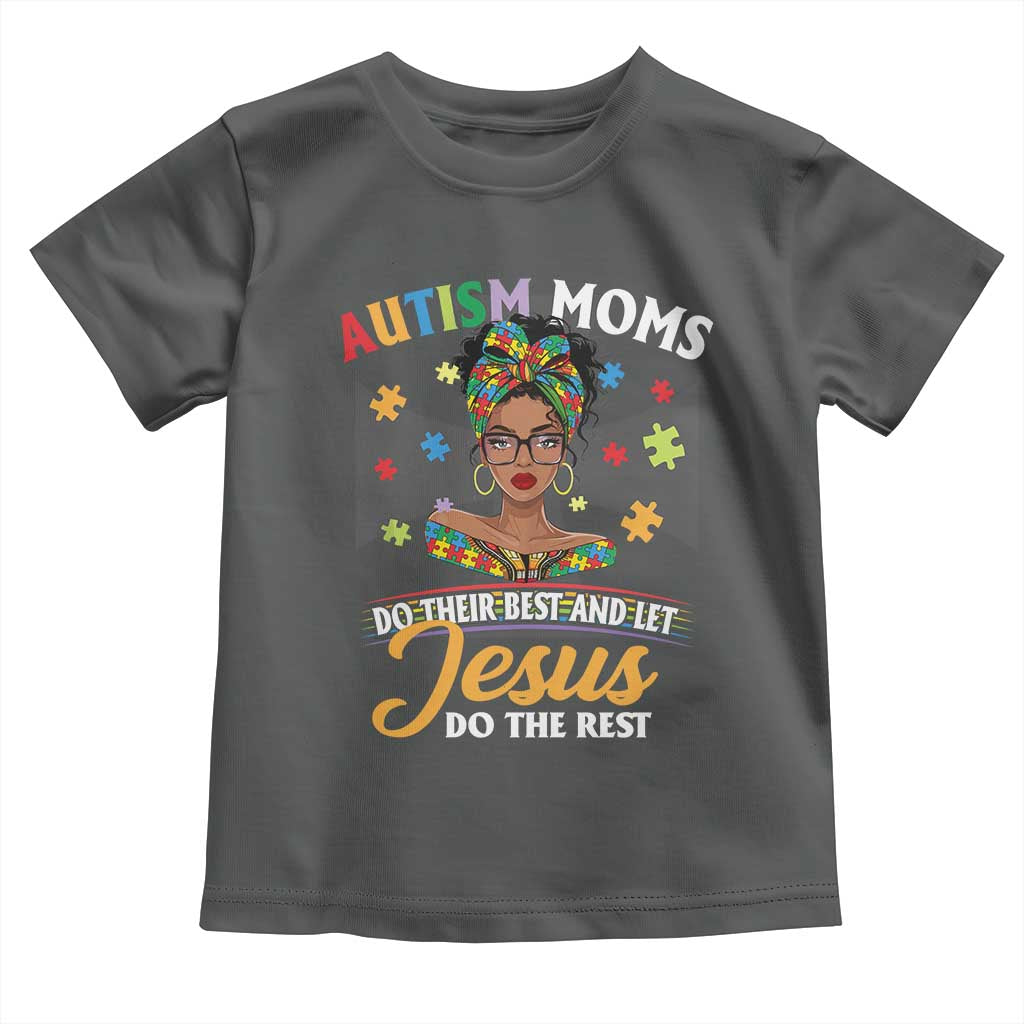 Afro Autism Mom Toddler T Shirt African American Autistic Black Mama Religious Cross