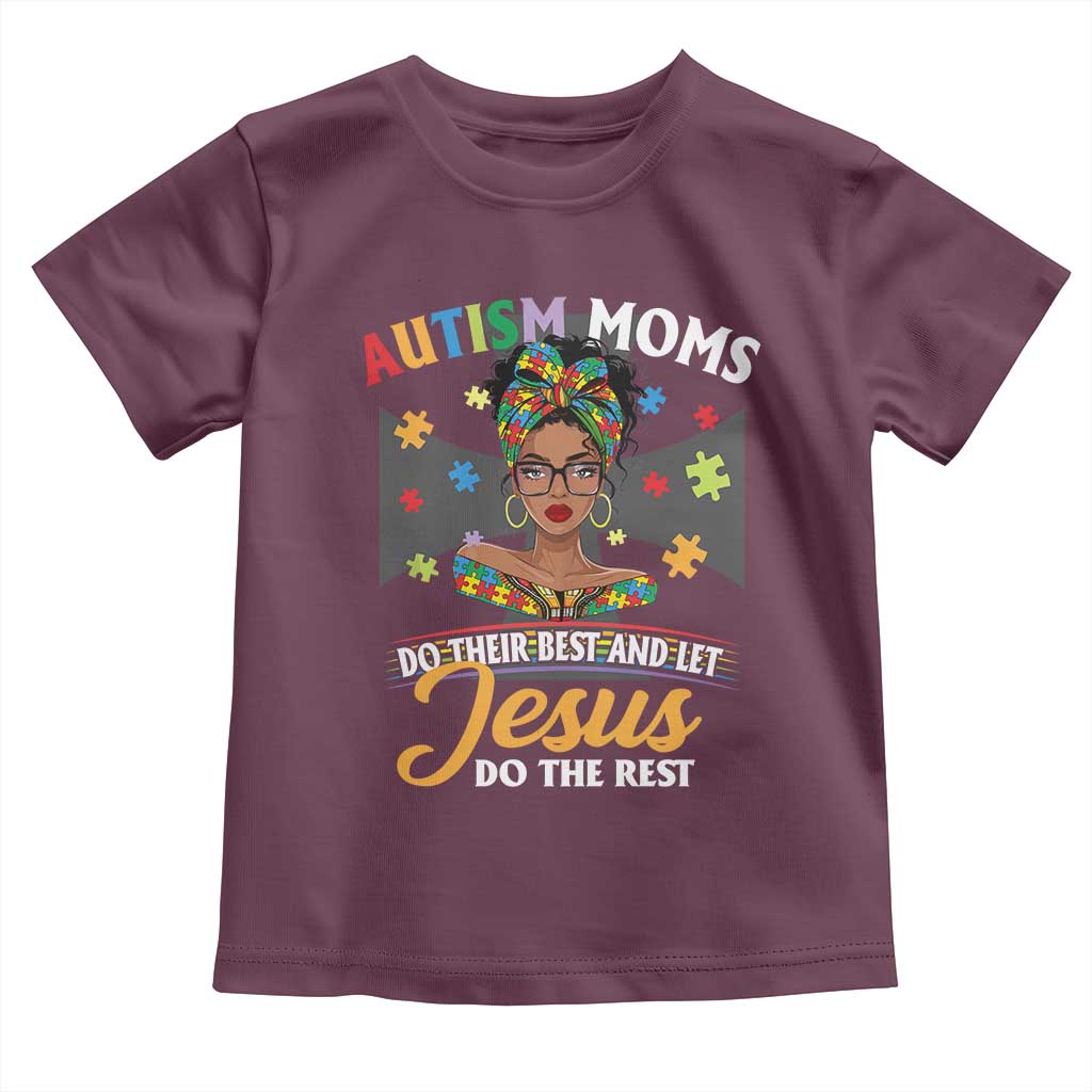 Afro Autism Mom Toddler T Shirt African American Autistic Black Mama Religious Cross