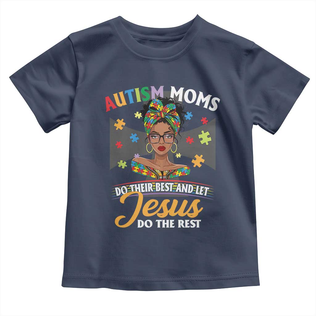 Afro Autism Mom Toddler T Shirt African American Autistic Black Mama Religious Cross