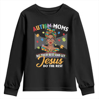 Afro Autism Mom Youth Sweatshirt African American Autistic Black Mama Religious Cross