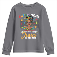 Afro Autism Mom Youth Sweatshirt African American Autistic Black Mama Religious Cross