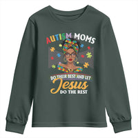 Afro Autism Mom Youth Sweatshirt African American Autistic Black Mama Religious Cross