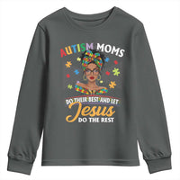 Afro Autism Mom Youth Sweatshirt African American Autistic Black Mama Religious Cross