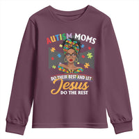 Afro Autism Mom Youth Sweatshirt African American Autistic Black Mama Religious Cross