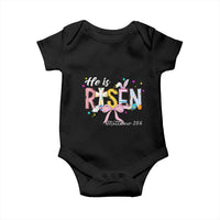 He Is Risen Baby Onesie Jesus Christian Happy Easter Coquette Cross
