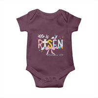 He Is Risen Baby Onesie Jesus Christian Happy Easter Coquette Cross