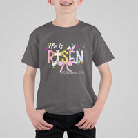 He Is Risen T Shirt For Kid Jesus Christian Happy Easter Coquette Cross