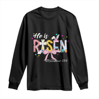 He Is Risen Long Sleeve Shirt Jesus Christian Happy Easter Coquette Cross