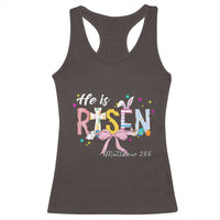 He Is Risen Racerback Tank Top Jesus Christian Happy Easter Coquette Cross
